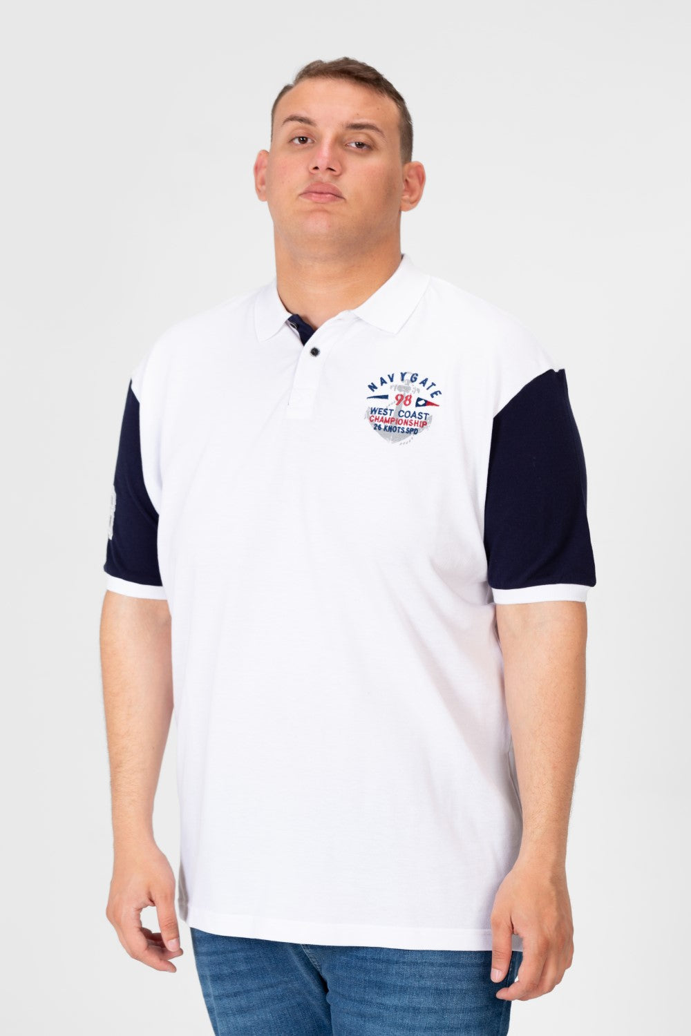 تي شيرت بولو رجالي مطبوع بنصف كم كبير الحجم 1