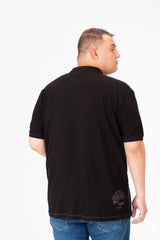 تي شيرت بولو رجالي مطبوع بنصف زر كبير الحجم