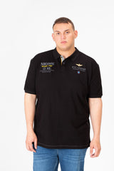 تي شيرت بولو رجالي مطبوع بنصف زر كبير الحجم