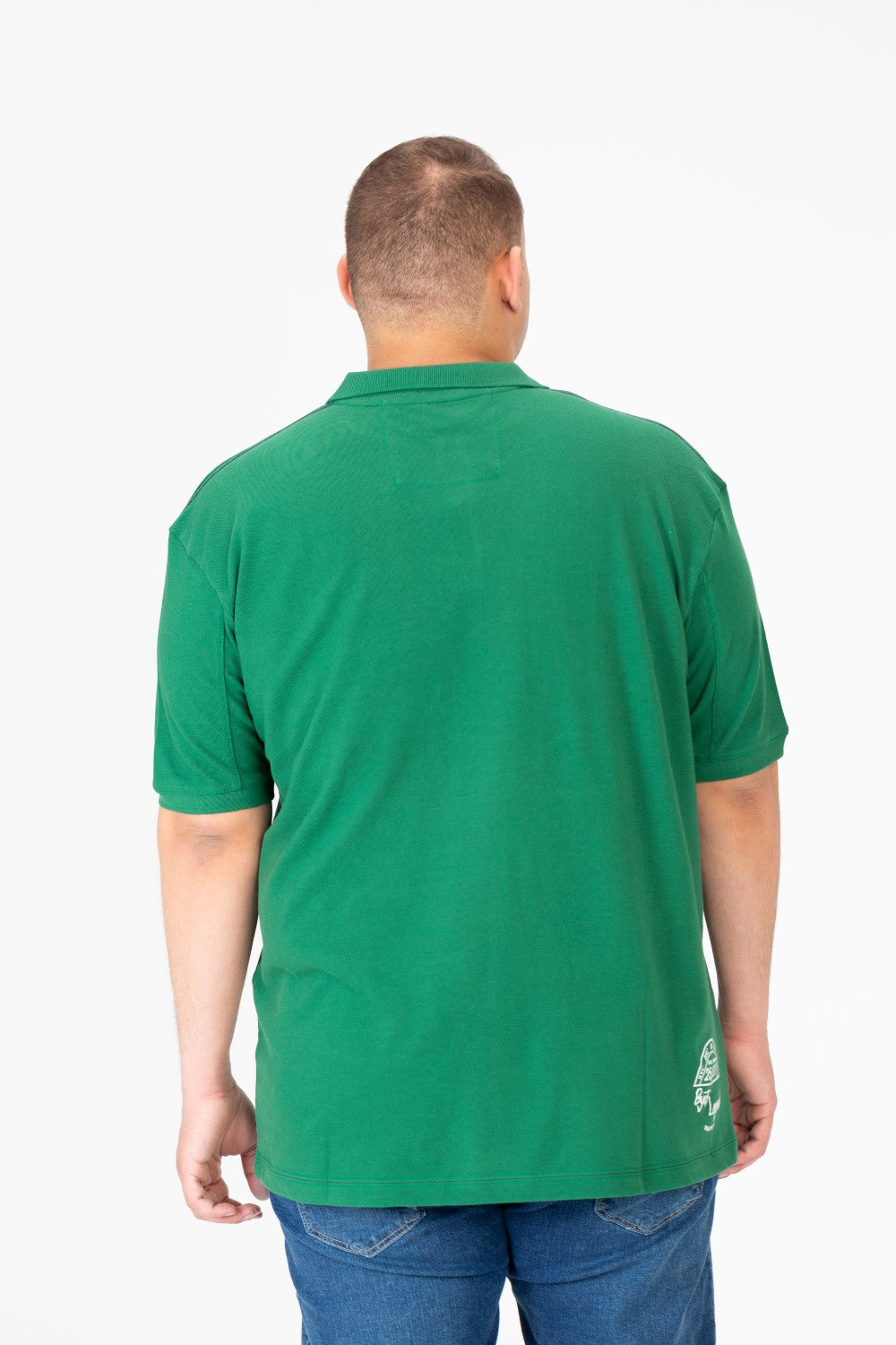 تي شيرت بولو رجالي مطبوع بنصف زر كبير الحجم