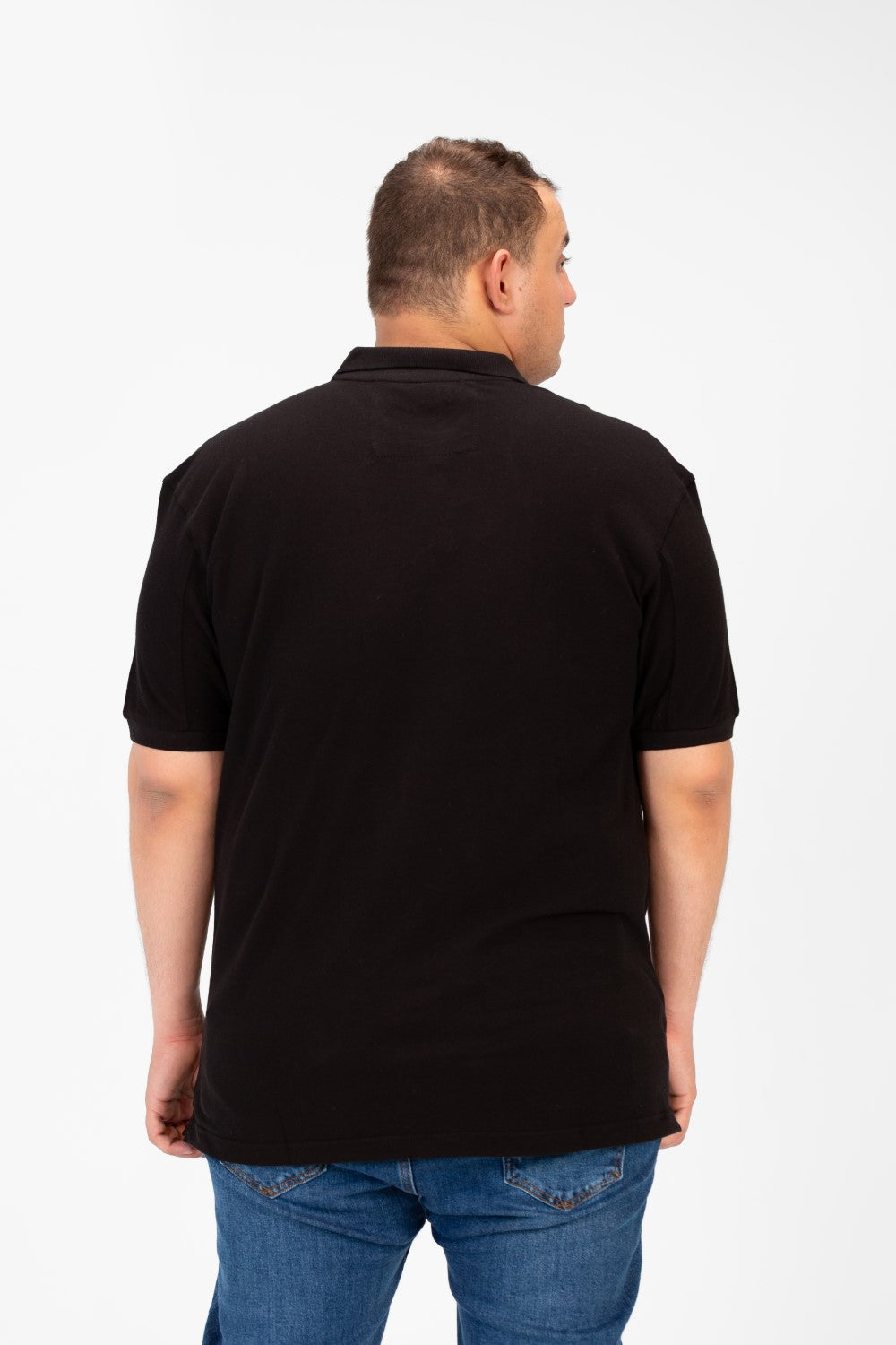 تي شيرت بولو رجالي مطبوع بأكمام قصيرة ومقاس كبير
