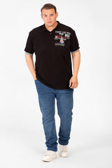 تي شيرت بولو رجالي مطبوع بمقاس كبير وأكمام قصيرة مصنوع من خامة عالية الجودة