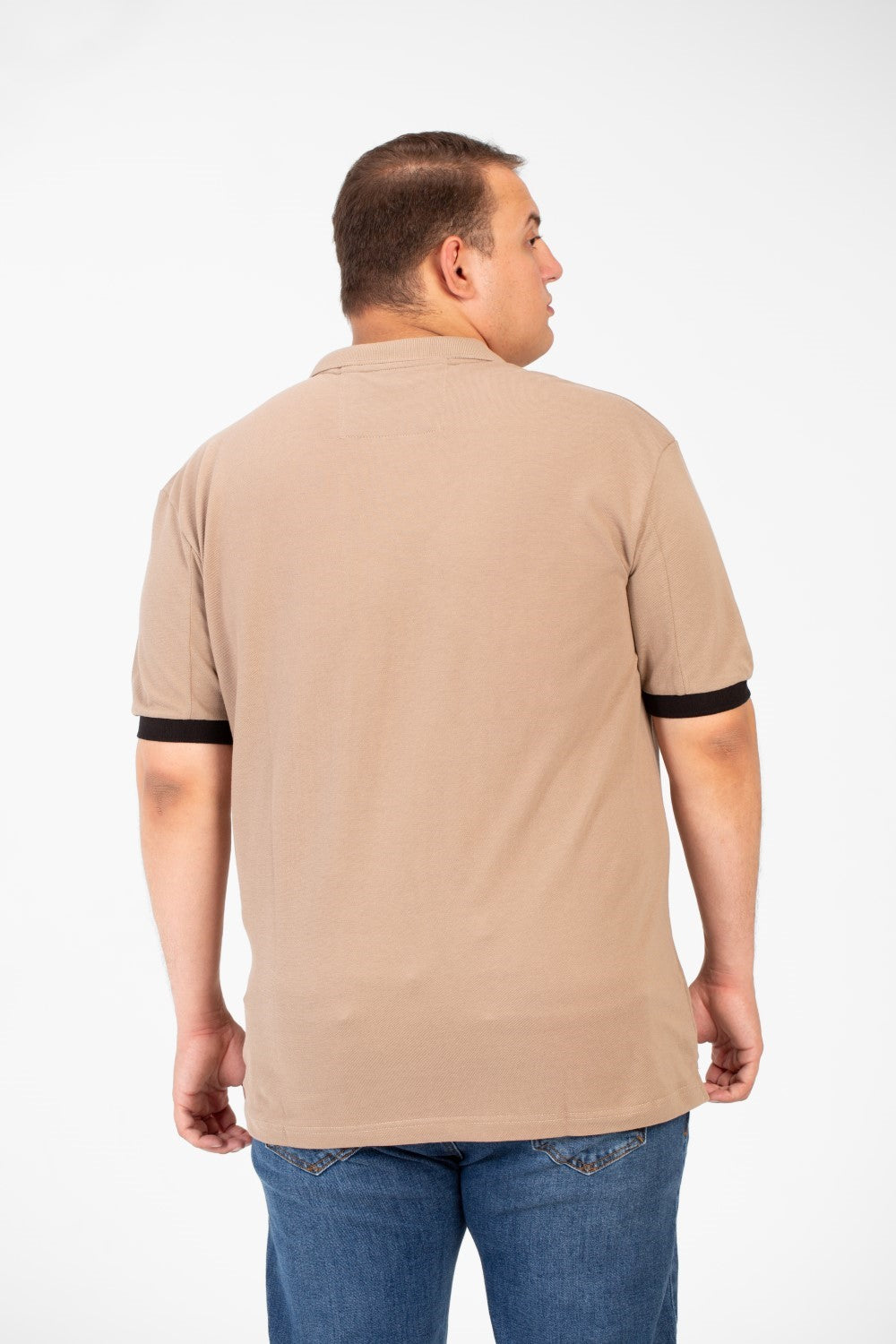 تي شيرت بولو رجالي مطبوع بمقاس كبير وأكمام قصيرة مصنوع من خامة عالية الجودة