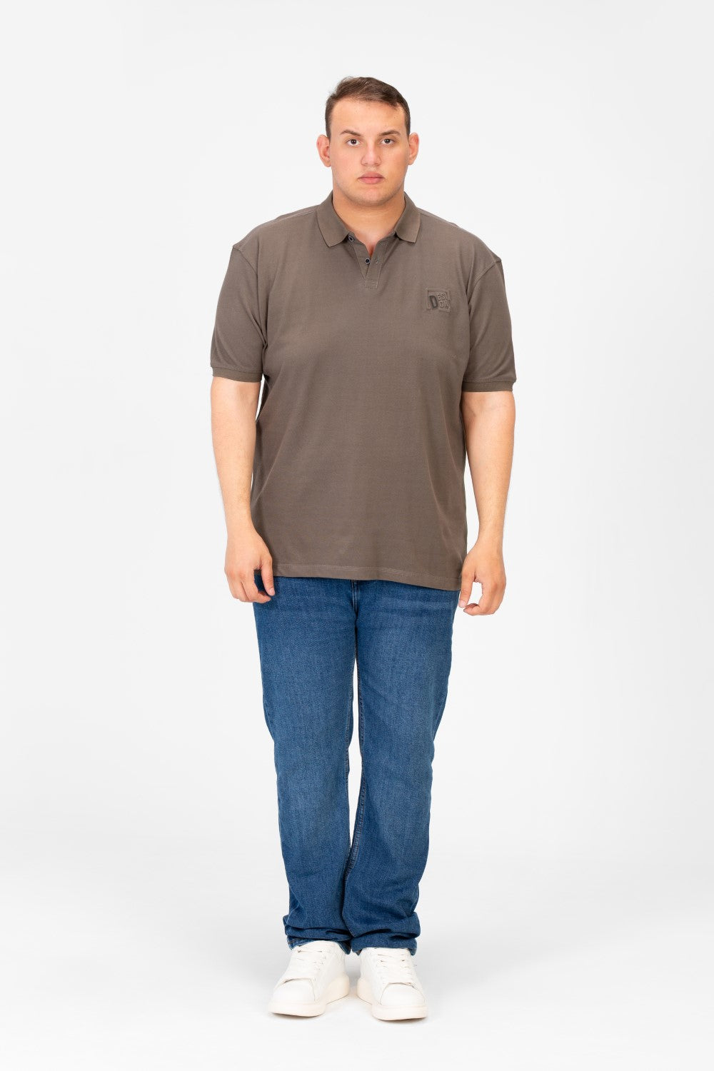 تي شيرت بولو رجالي أساسي بنصف كم ومقاس كبير