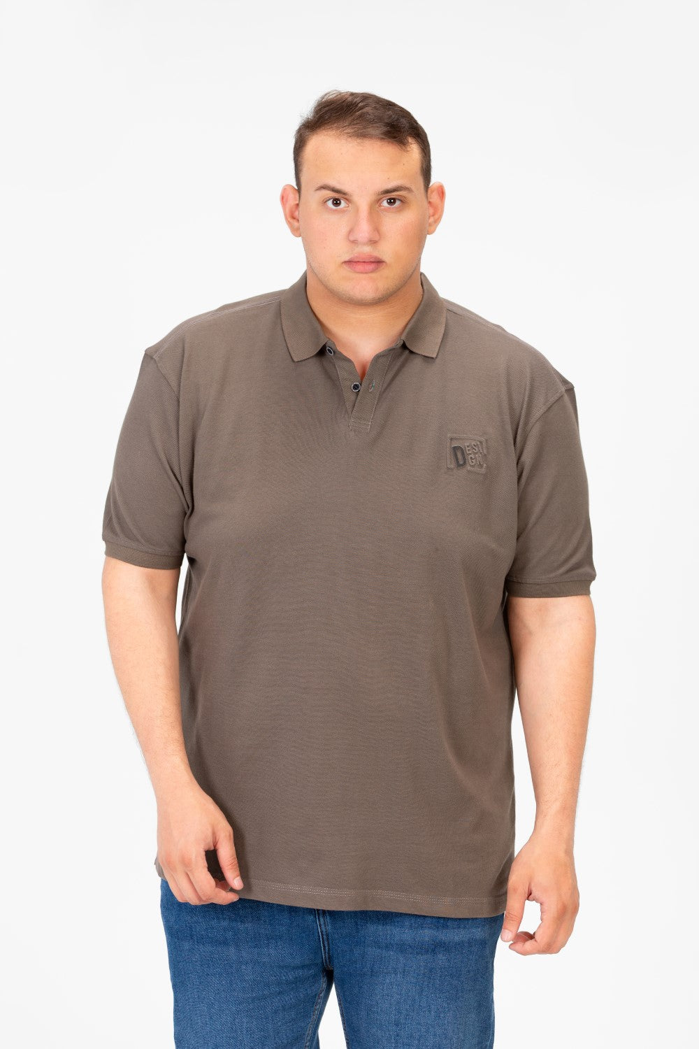 تي شيرت بولو رجالي أساسي بنصف كم ومقاس كبير