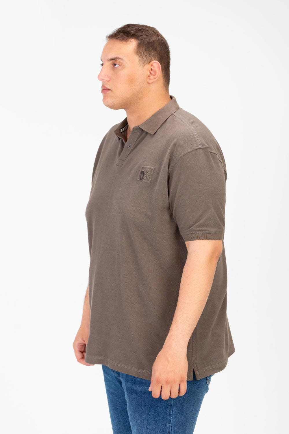 تي شيرت بولو رجالي أساسي بنصف كم ومقاس كبير