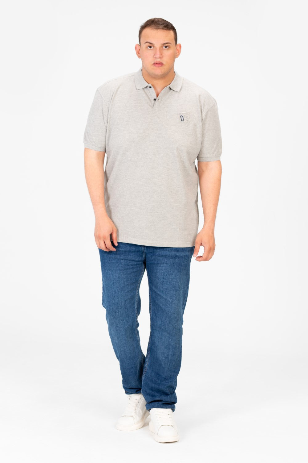 تي شيرت بولو رجالي أساسي بنصف كم ومقاس كبير