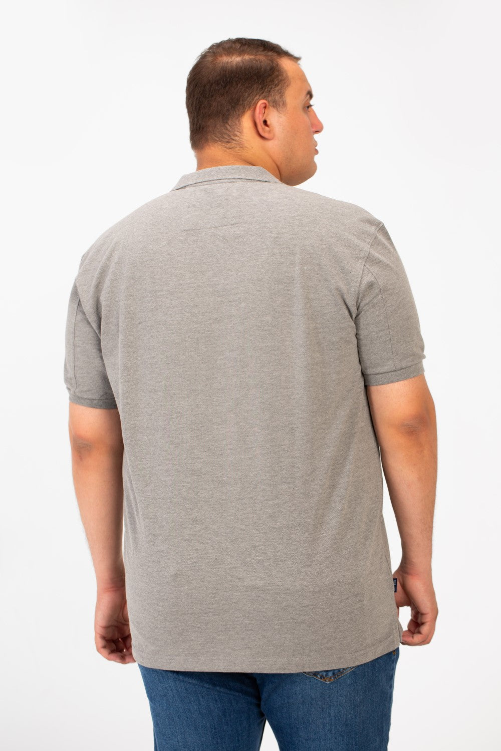 تي شيرت بولو توماتو رجالي كبير الحجم بأكمام قصيرة وتفاصيل أساسية