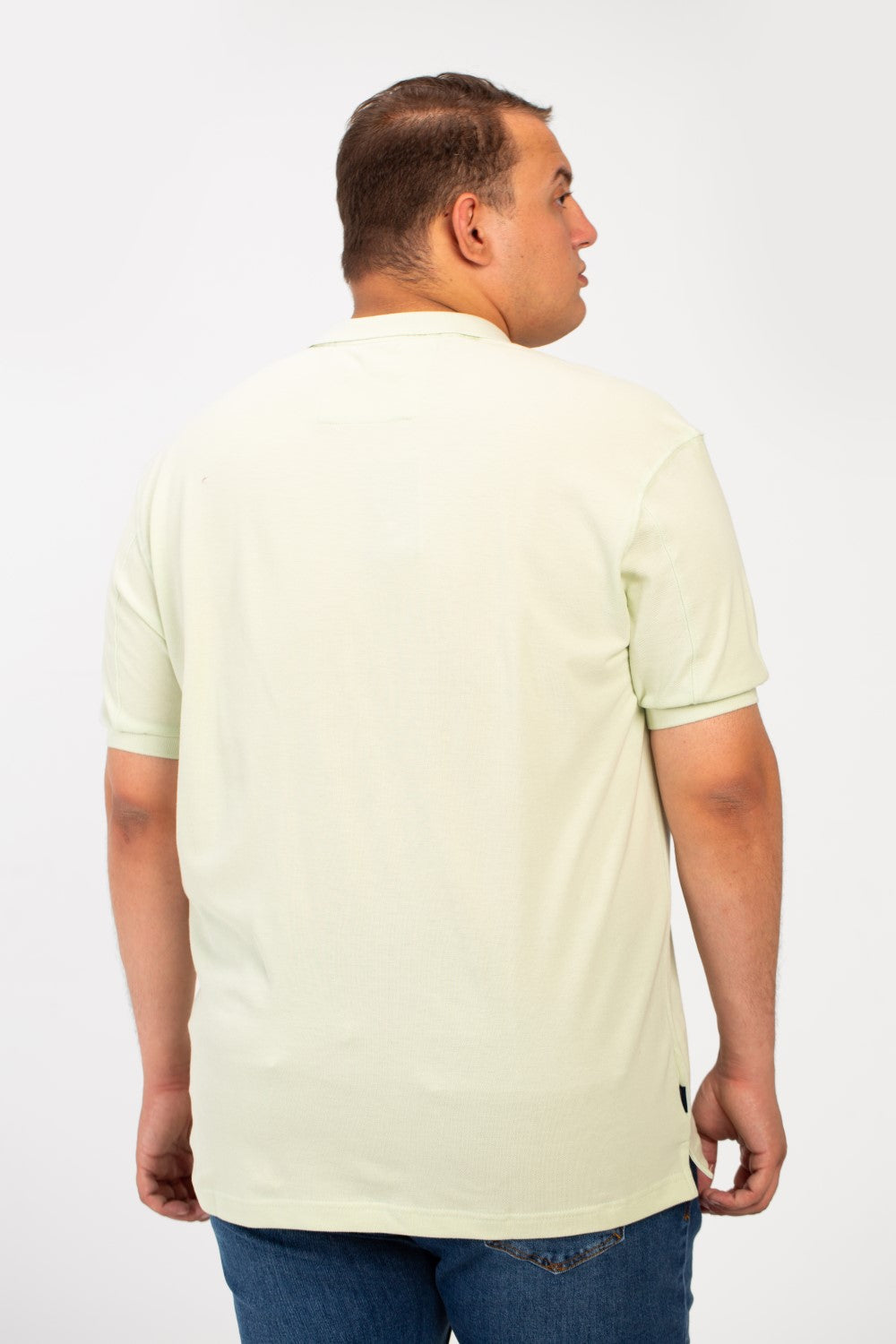 تي شيرت بولو توماتو رجالي كبير الحجم بأكمام قصيرة وتفاصيل أساسية