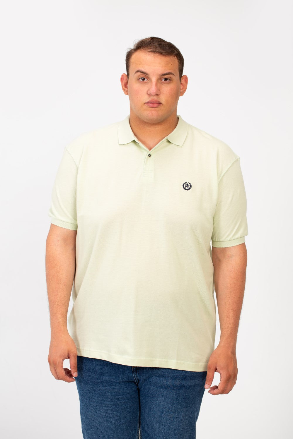 تي شيرت بولو توماتو رجالي كبير الحجم بأكمام قصيرة وتفاصيل أساسية