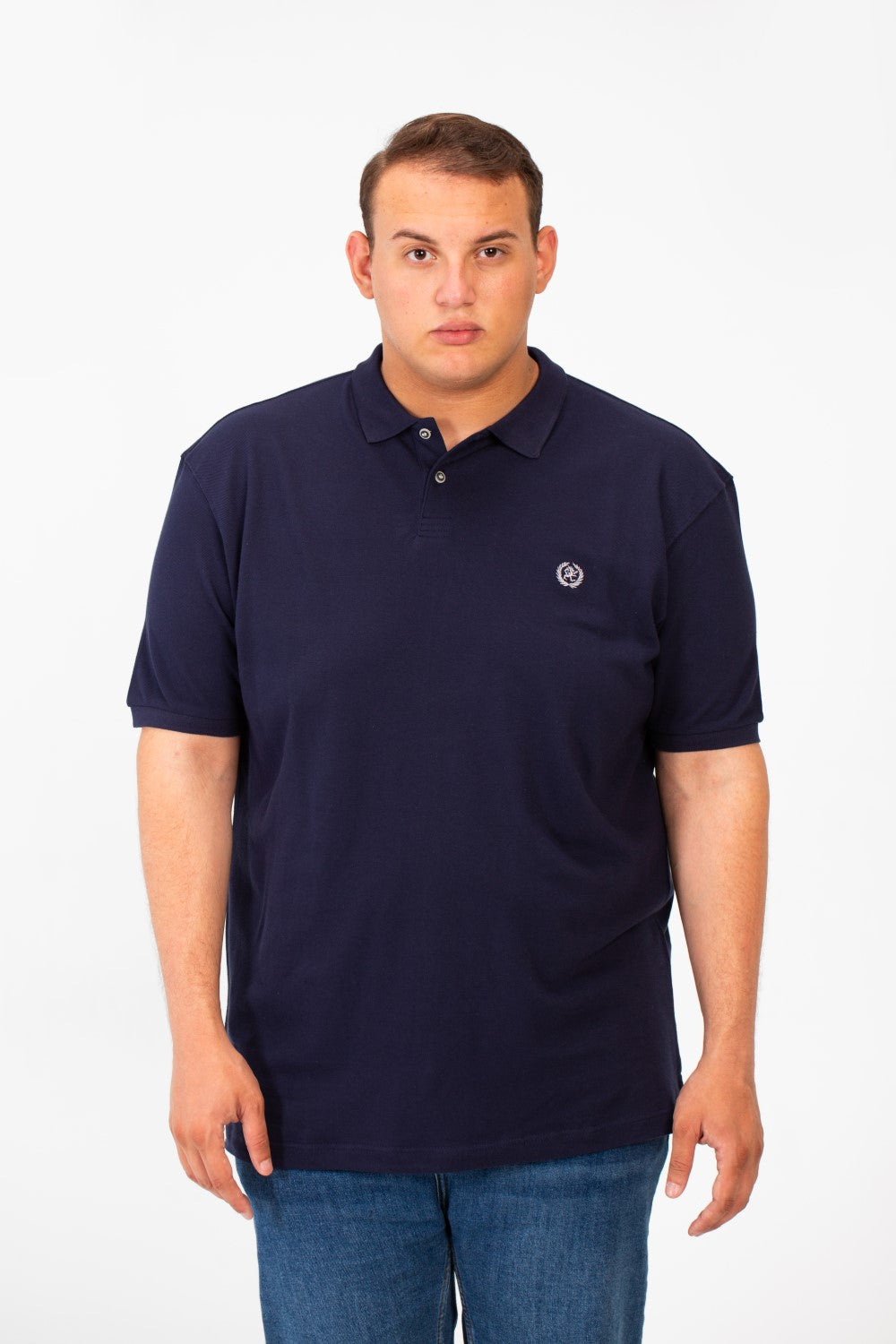 تي شيرت بولو توماتو رجالي كبير الحجم بأكمام قصيرة وتفاصيل أساسية