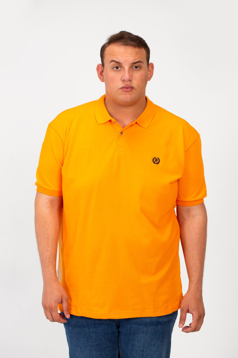 تي شيرت بولو توماتو رجالي كبير الحجم بأكمام قصيرة وتفاصيل أساسية