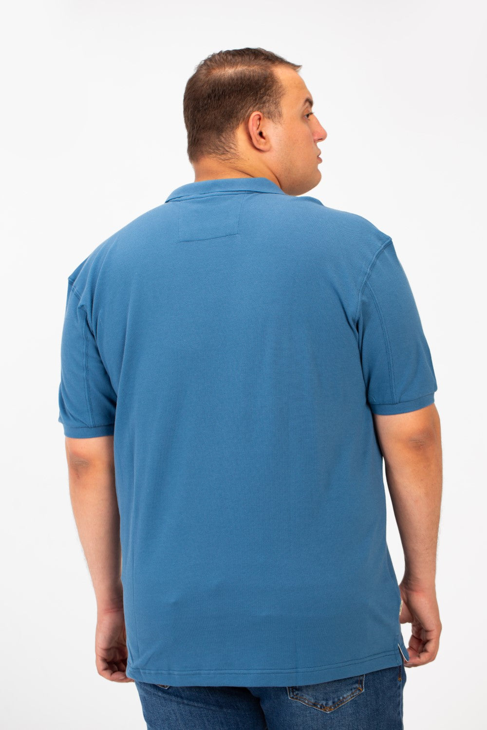 تي شيرت بولو توماتو رجالي كبير الحجم بأكمام قصيرة وتفاصيل أساسية