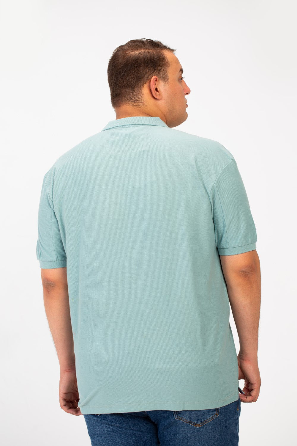 تي شيرت بولو رجالي كبير الحجم بأكمام قصيرة وأزرار نصف أمامية