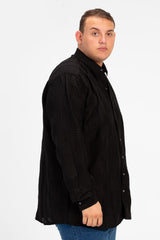 قميص رجالي عصري كبير الحجم بأكمام طويلة