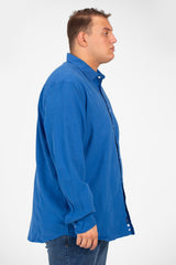 قميص رجالي أساسي بأكمام طويلة ومقاس كبير بألوان صيفية أساسية