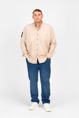 قميص طماطم رجالي أساسي بأكمام طويلة ومقاس كبير