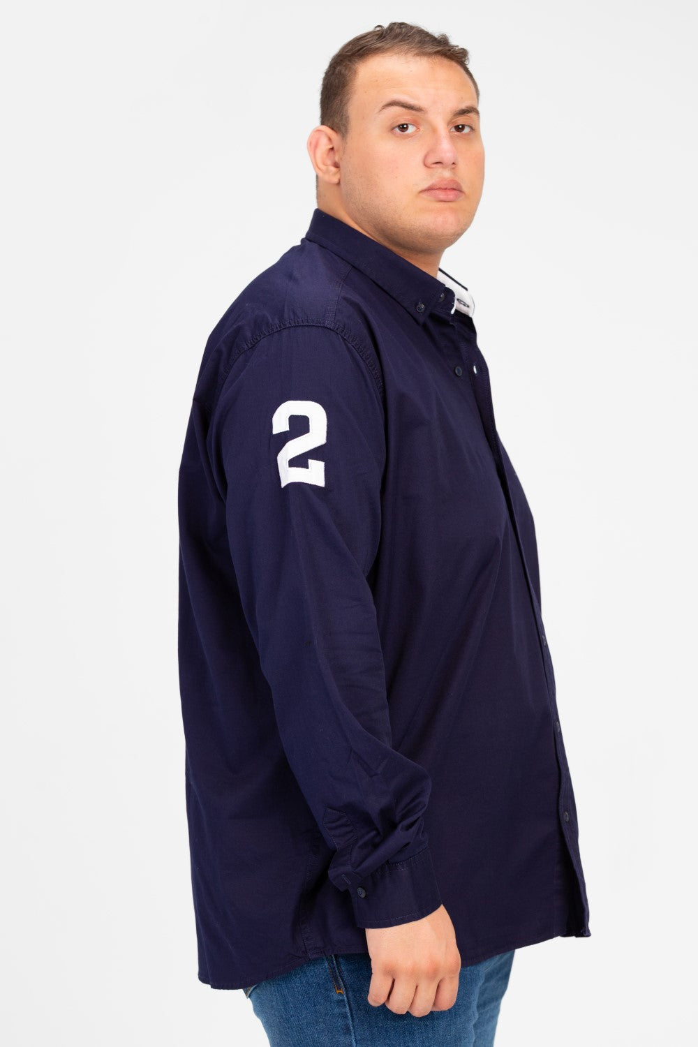 قميص طماطم رجالي أساسي بأكمام طويلة ومقاس كبير