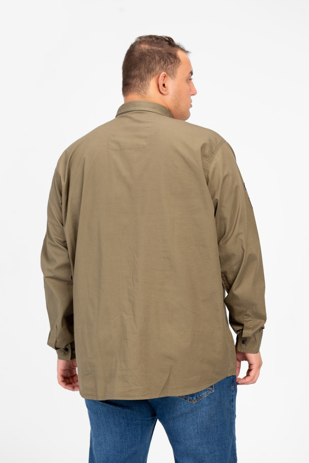 قميص طماطم رجالي أساسي بأكمام طويلة ومقاس كبير