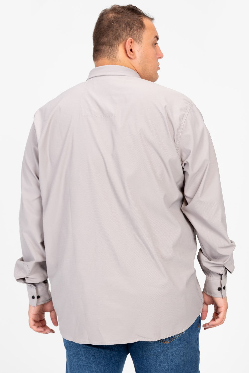 قميص رجالي أساسي بأكمام طويلة ونقشة طماطم كبيرة الحجم