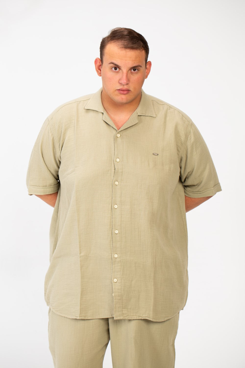 Men's Big Size Summer Outfit Half Sleeved Shirt And Pants Made Of Practical Fabric Suitable For Every Day