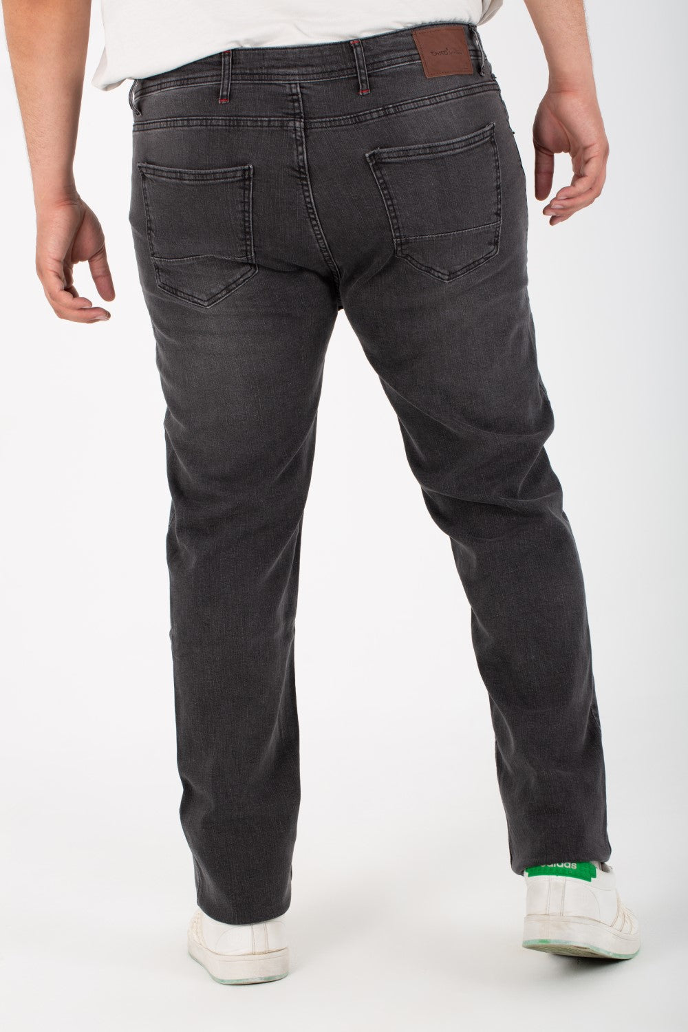 بنطلون جينز رجالي مستعمل مقاس كبير بخمسة جيوب وألوان أساسية