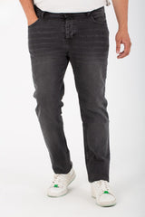 بنطلون جينز رجالي مستعمل مقاس كبير بخمسة جيوب وألوان أساسية