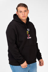 Men's Big size Hoodie With Graphic Print And Front Pocket