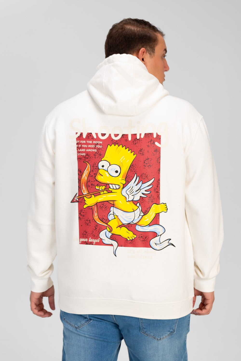 Men's Big size Hoodie With Graphic Print And Front Pocket