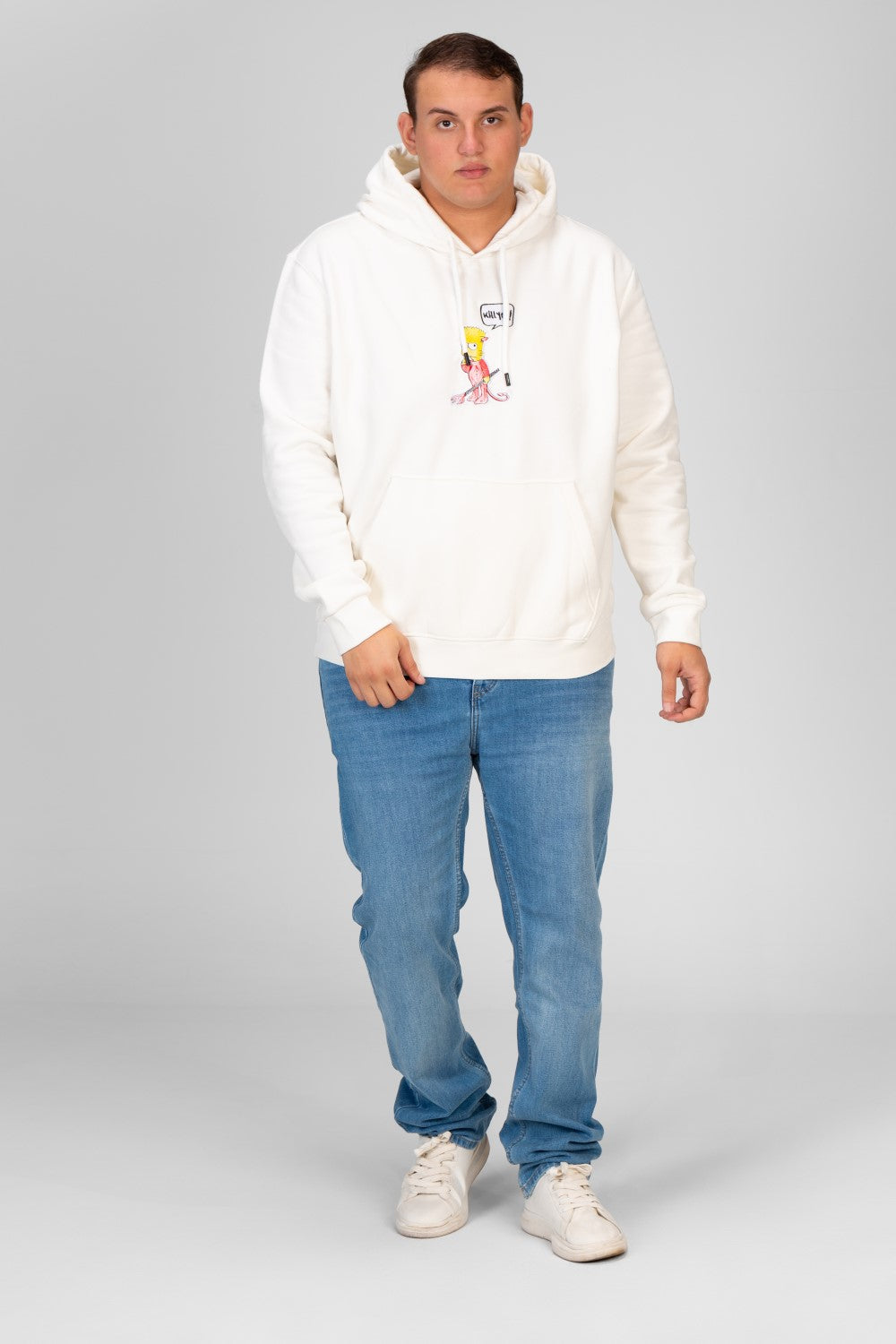 Men's Big size Hoodie With Graphic Print And Front Pocket