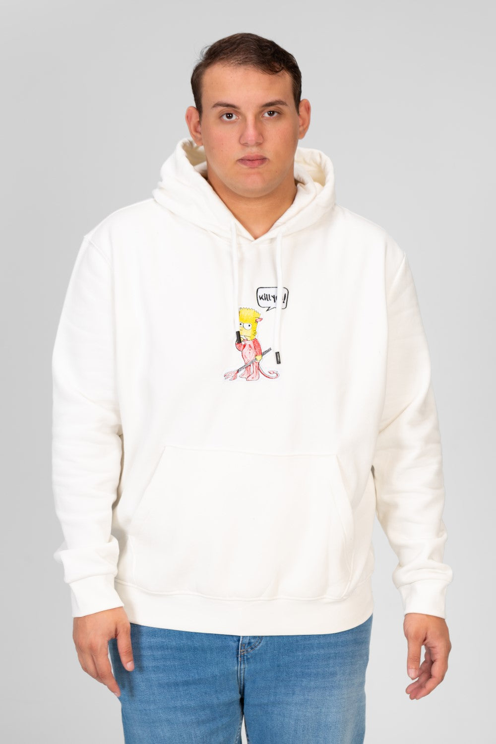 Men's Big size Hoodie With Graphic Print And Front Pocket