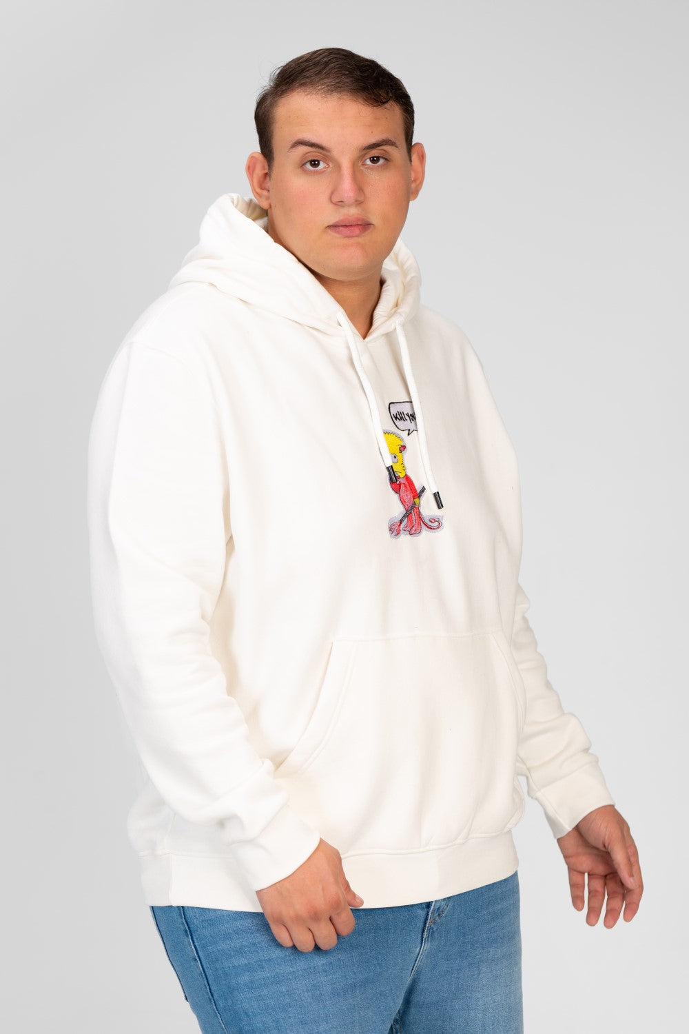 Men's Big size Hoodie With Graphic Print And Front Pocket