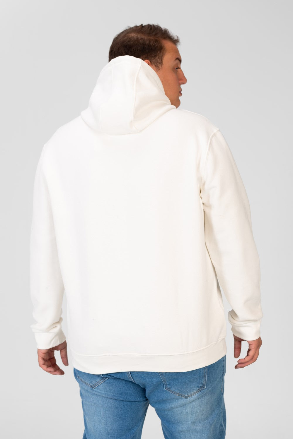 سويت شيرت رجالي بغطاء رأس ومقاس كبير مع طباعة أمامية وأكمام طويلة