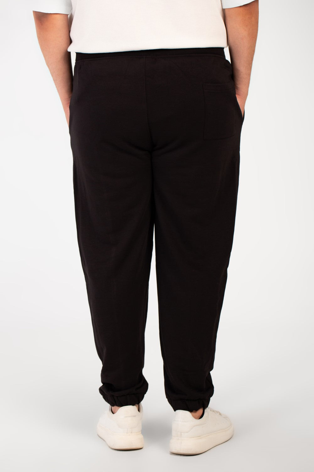 بنطال رياضي رجالي ميلتون أساسي بمقاس كبير مع حزام خصر مطاطي وطباعة نصية جانبية