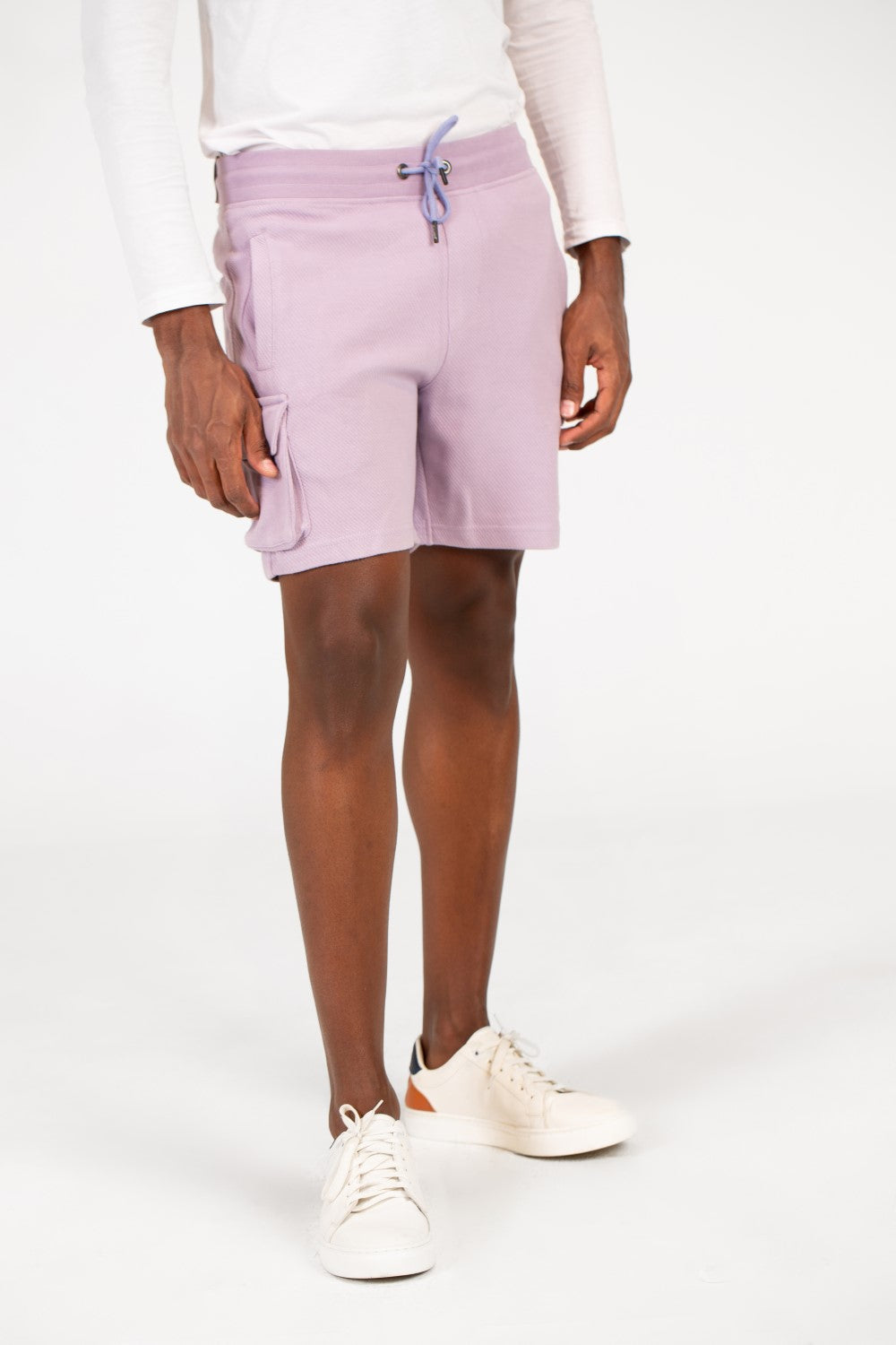 شورت ميلتون رجالي بحزام خصر مطاطي وجيوب جانبية