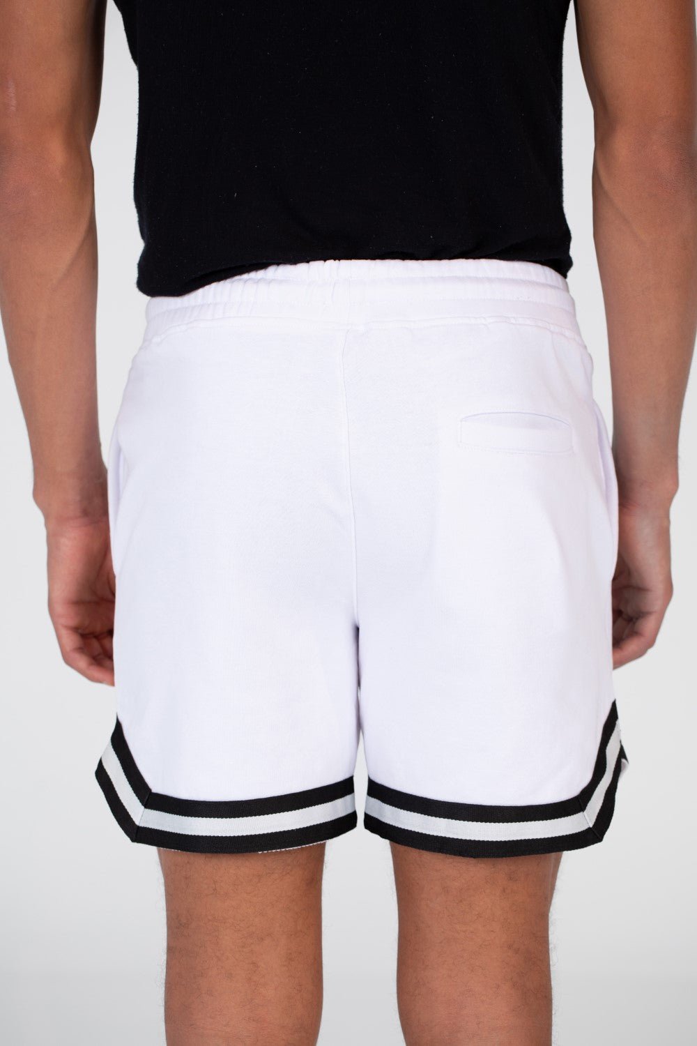 Men's Melton Short With A Print On The Front And Elastic In The Middle