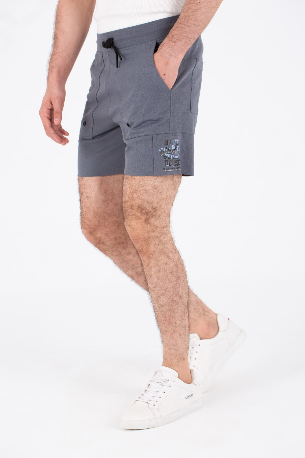 Mens Milton Shorts With Side Print And Front Pockets