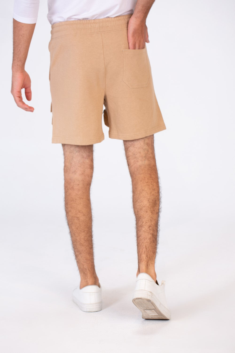 Men's Melton Short With Distinctive Front Pockets And An Elastic Band In The Middle