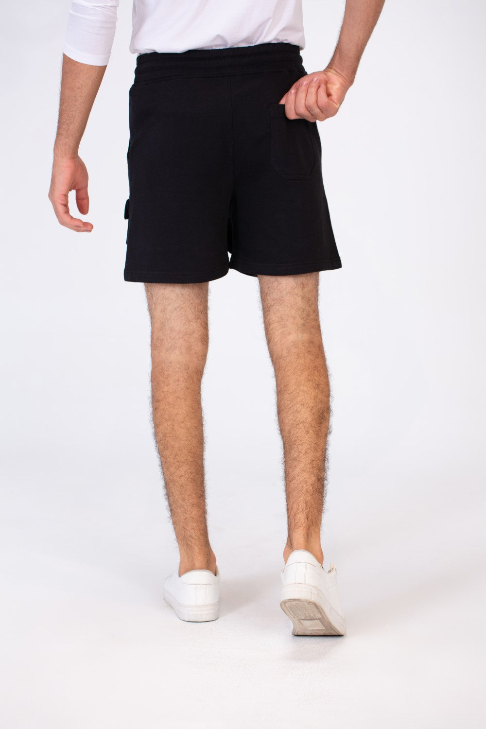 Men's Melton Short With Distinctive Front Pockets And An Elastic Band In The Middle