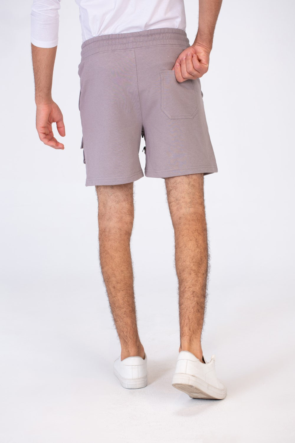 Men's Melton Short With Distinctive Front Pockets And An Elastic Band In The Middle