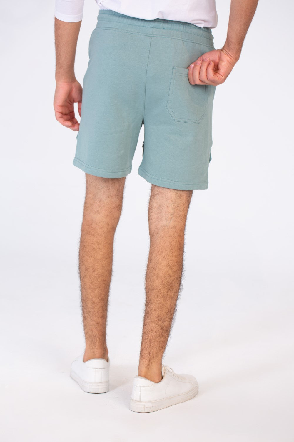 Men's Melton Short With Distinctive Front Pockets And An Elastic Band In The Middle