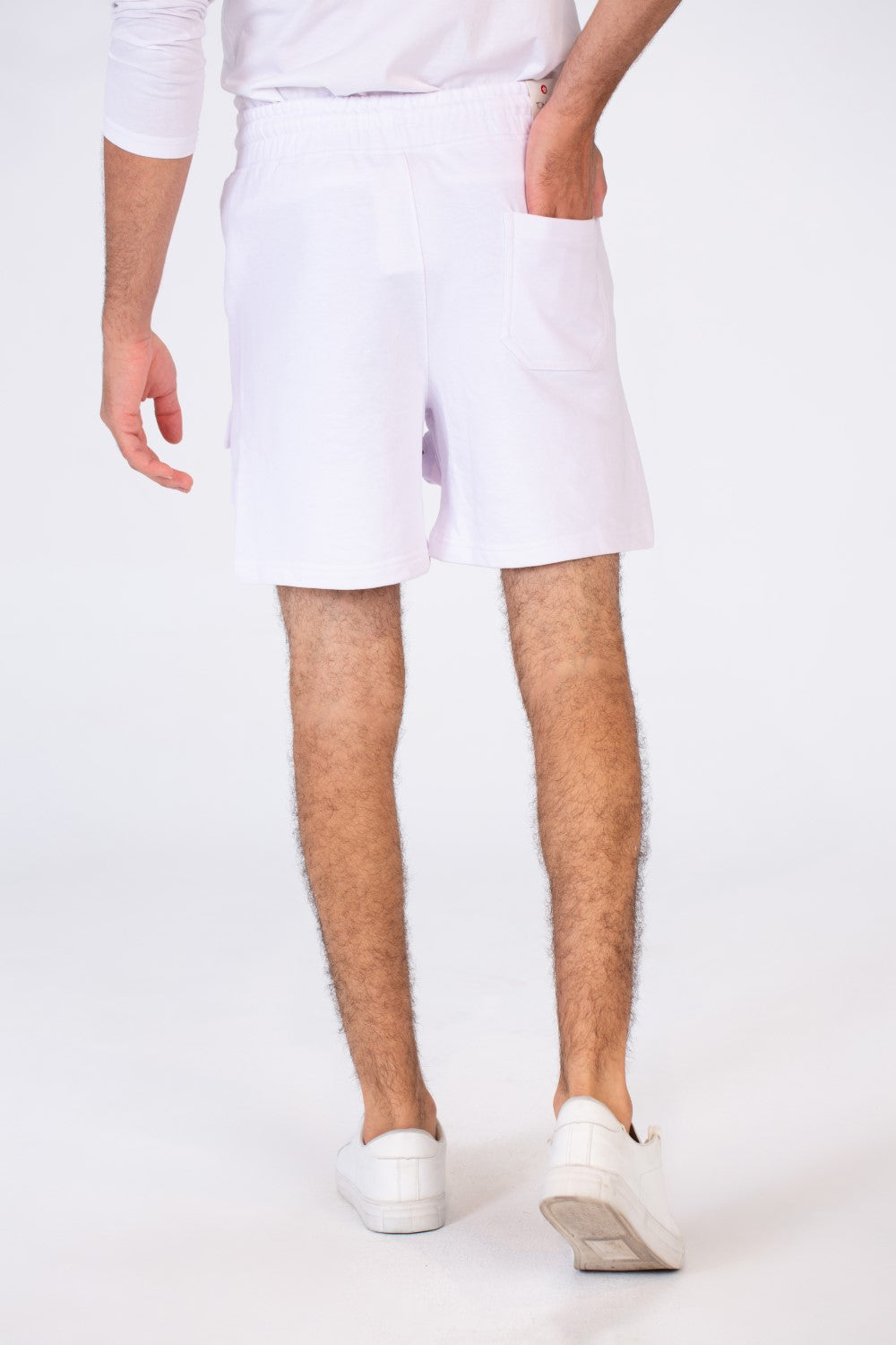 Men's Melton Short With Distinctive Front Pockets And An Elastic Band In The Middle