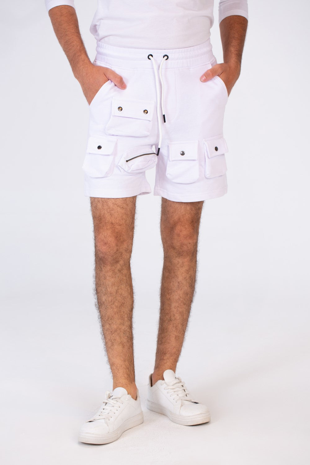 Men's Melton Short With Distinctive Front Pockets And An Elastic Band In The Middle
