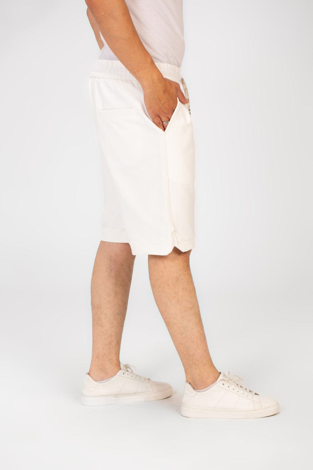Men's Summer Melton Short With Pockets And Elastic Waistband
