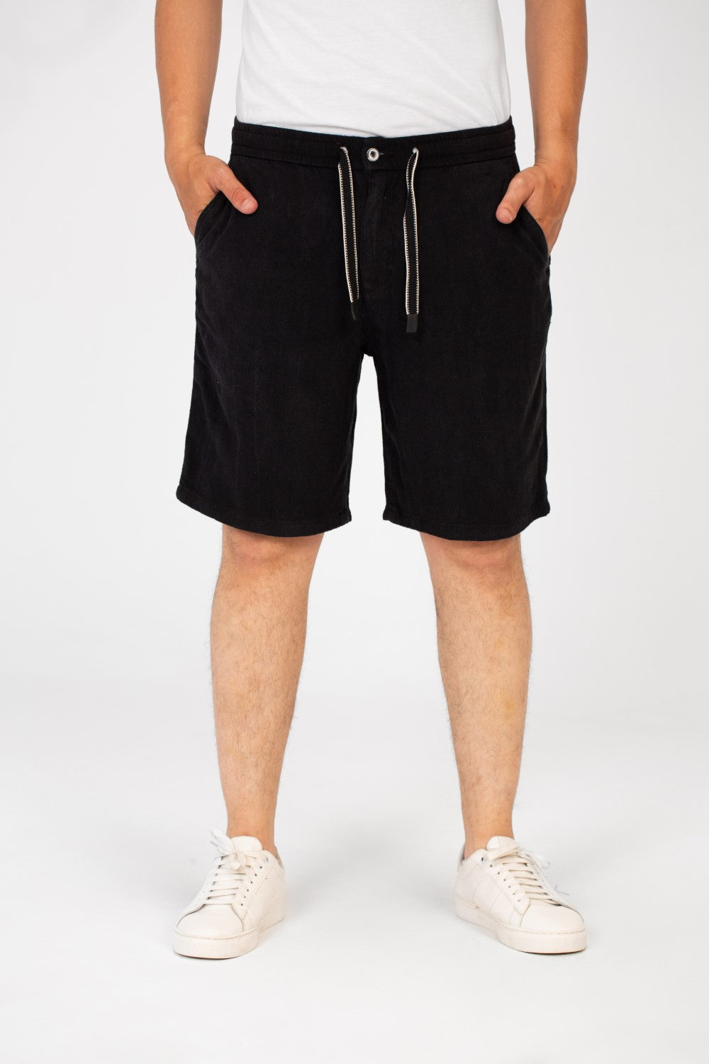 Men's Basic Linen Short With A Middle Drawstring And Pockets Comfortable And High Quality