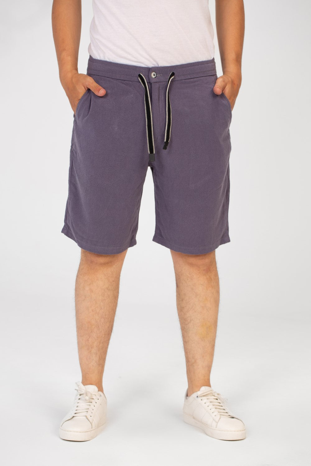 Men's Basic Linen Short With A Middle Drawstring And Pockets Comfortable And High Quality