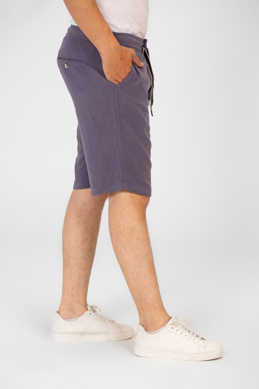 Men's Basic Linen Short With A Middle Drawstring And Pockets Comfortable And High Quality