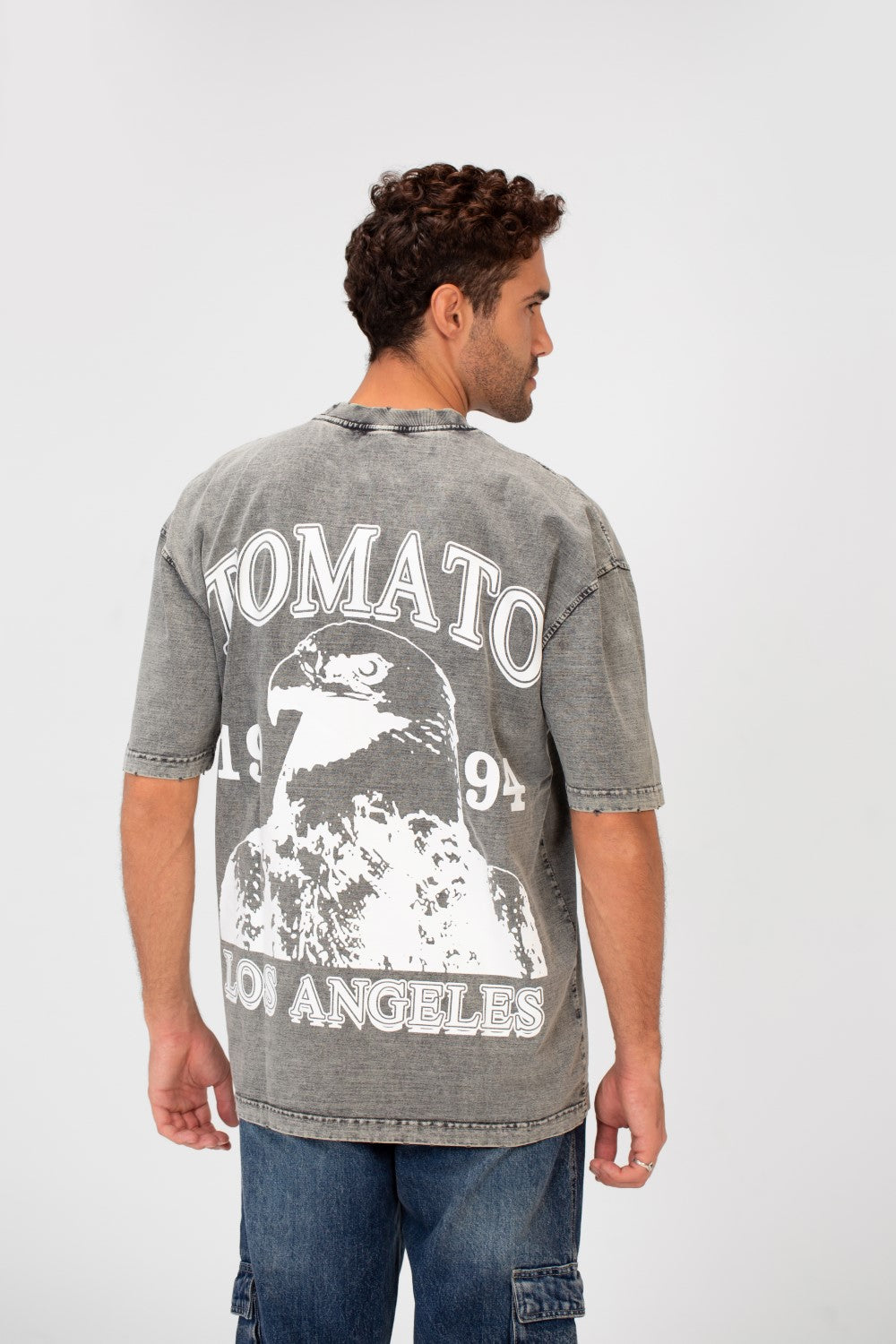 Men's Bolivar Oversized Tomato Print Short Sleeves Crew Neck T-shirt