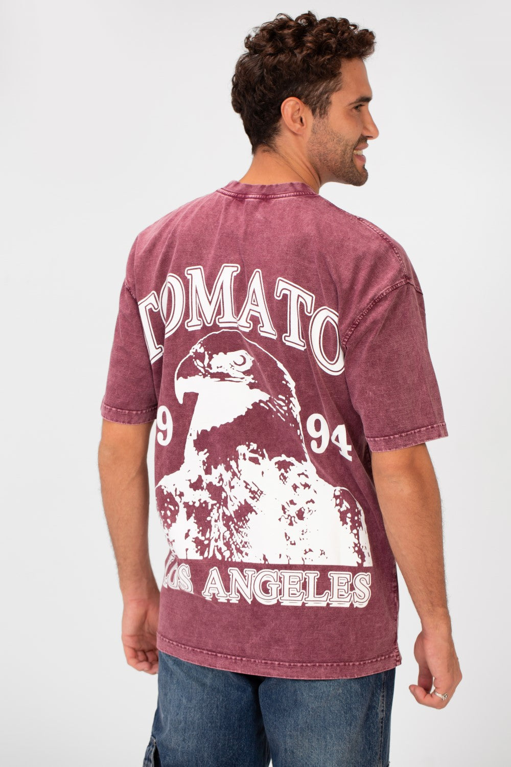 Men's Bolivar Oversized Tomato Print Short Sleeves Crew Neck T-shirt