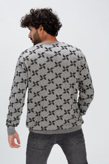 Men's Rounded Neck Basic Made Of Soft Wool With Designed Pattern Pullover Multi Color